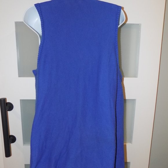 Lilly Pulitzer Mini Abbott Sweater Vest Bright Blue Size L Women's EUC - Picture 3 of 3